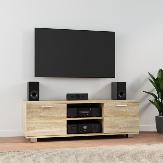 Aspen Hill TV Stand Zipcode Design Overall Entertainment Center Width - Side to Side: 120 cm, Colour: Smoked Oak on Productcaster.