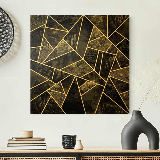 Elisabeth Fredriksson - Golden Geometry - Wrapped Canvas Graphic Art Canora Grey Size: 70cm H x 70cm W, Colour: Grey on Productcaster.