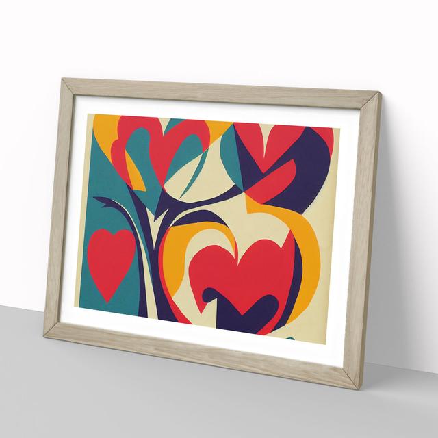 Abstract Art Love Heart Vol.1 - Picture Frame Graphic Art Metro Lane Frame Colour: Oak, Size: 25cm H x 34cm W x 2cm D on Productcaster.