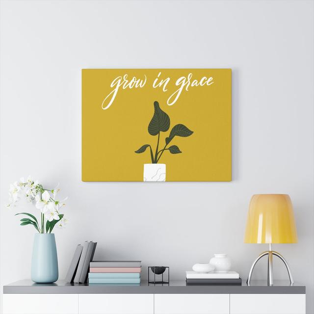 Grown In Grace - Wrapped Canvas Print Blue Elephant Size: 46cm H x 61cm W on Productcaster.