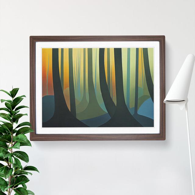 XH1022-9383X Unbelievable Abstract Forest - Single Picture Frame Painting Alpen Home Frame Colour: Walnut, Size: 34cm H x 46cm W x 2cm D on Productcaster.