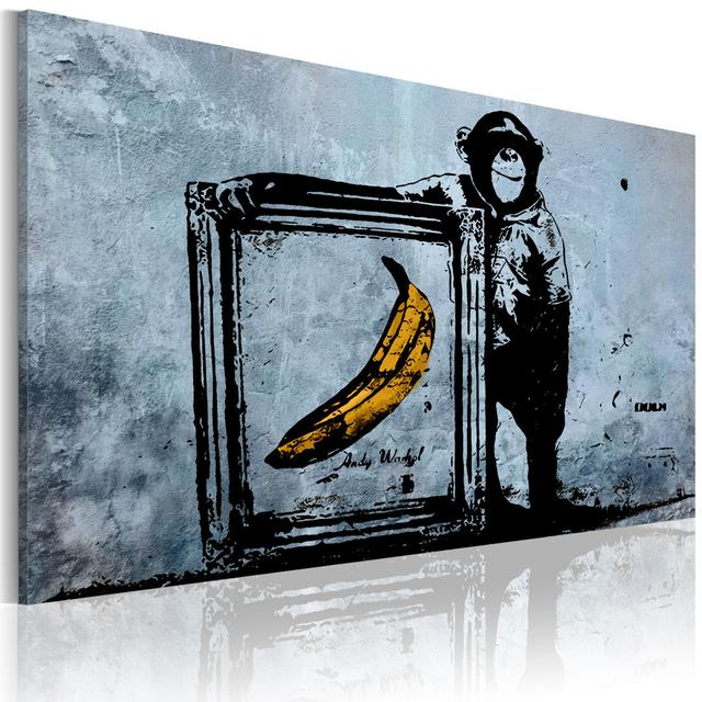 Inspired by Banksy Art Print on Canvas Happy Larry on Productcaster.