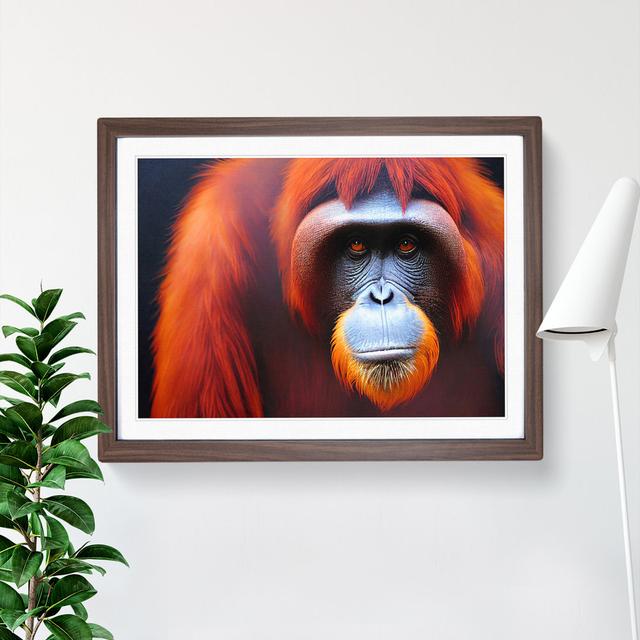 Enviable Orangutan - Picture Frame Photograph 17 Stories Frame Colour: Walnut, Size: 34cm H x 46cm W x 2cm D on Productcaster.