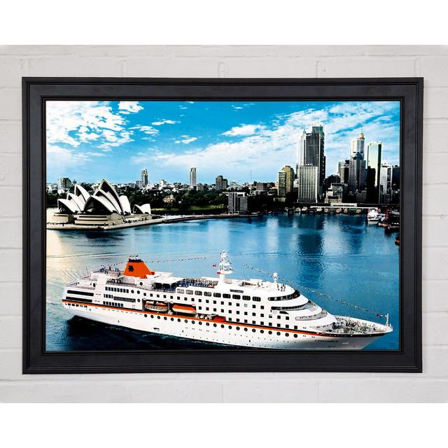 Sydney Harbour Cruise Liner Gerahmter Druck Longshore Tides Größe: 59,7 cm H x 84,1 cm B on Productcaster.