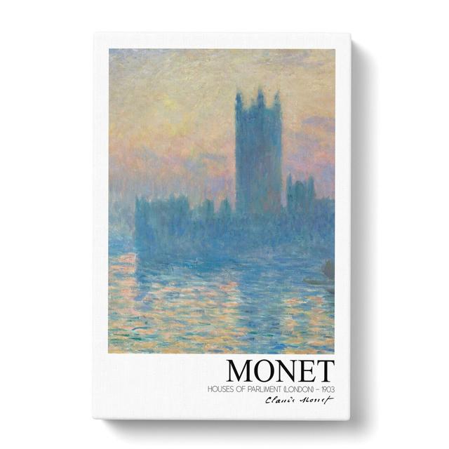 Houses of Parliament with Border by Claude Monet - Wrapped Canvas Painting East Urban Home Size: 60cm H x 40cm W x 3cm D on Productcaster.