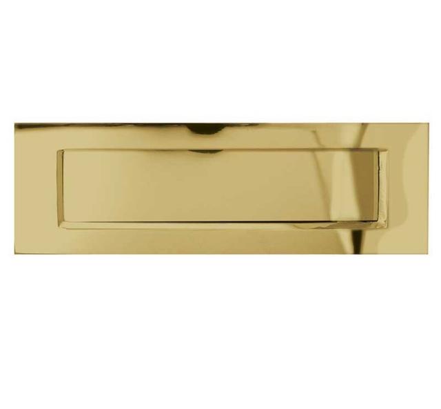 Switzer Metal Letter Plate Fairmont Park Size: 10.5cm H x 30.5cm W x 0.7cm D, Colour: Polished Brass on Productcaster.