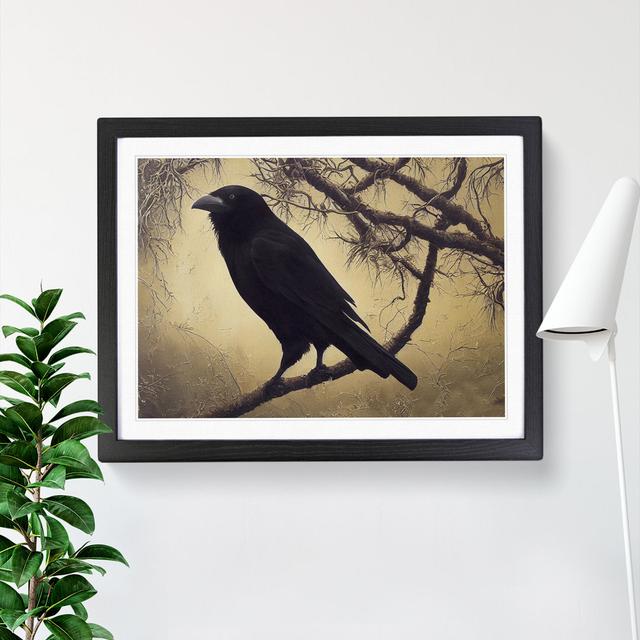 XH1022-8141X Splendorous Crow Bird - Single Picture Frame Print Marlow Home Co. Frame Colour: Black, Size: 46cm H x 64cm W x 2cm D on Productcaster.