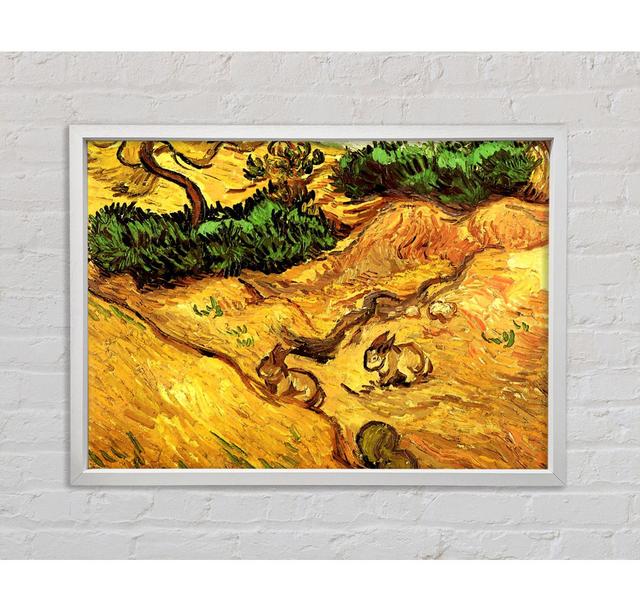 Van Gogh Feld mit zwei Kaninchen - Einzelner Bilderrahmen Kunstdrucke auf Leinwand Bright Star Größe: 84,1 cm H x 118,9 cm B on Productcaster.