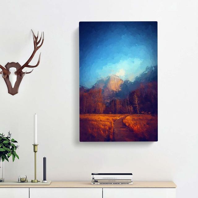 Mountain Path In Abstract - Wrapped Canvas Painting East Urban Home Size: 91cm H x 60cm W x 3cm D on Productcaster.