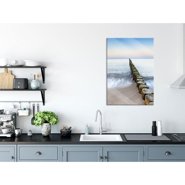 Breakwater in the Sea - Unframed Photograph on Glass Highland Dunes Size: 100cm H x 70cm W x 0.4cm D on Productcaster.