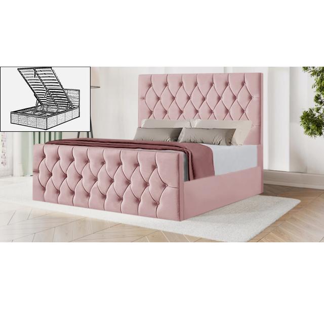 Dowden Upholstered Storage Bed Mercer41 Colour: Pink, Size: Single (3') on Productcaster.