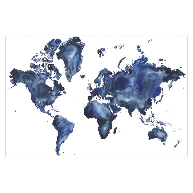 Water World Map Light 2.25m x 3.36m Textured Matt Peel & Stick Wall Mural East Urban Home Size: 190cm L x 288cm W on Productcaster.