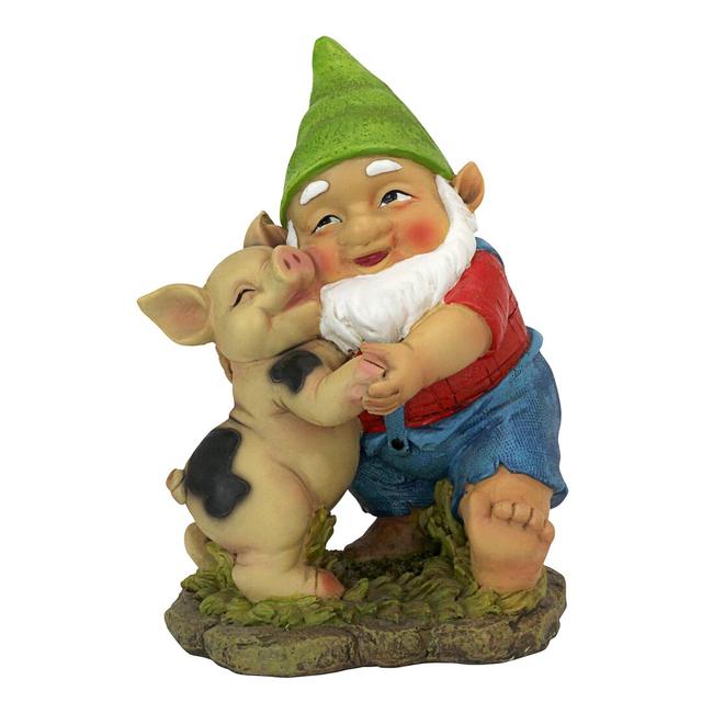 Happy as a Pig in Slop Garden Gnome Statue Design Toscano on Productcaster.