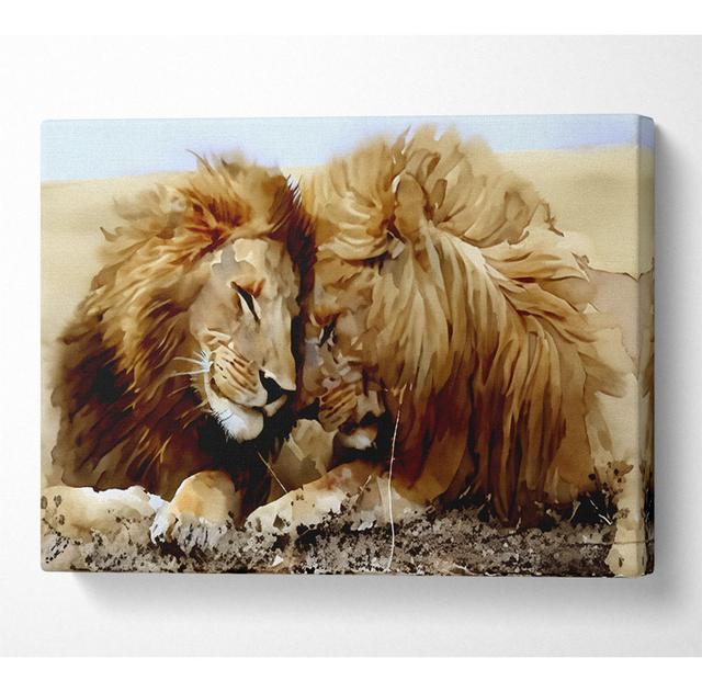 Lions Love Wild Cats Animals - Print Latitude Vive Size: 35.6cm H x 50.8cm W x 10cm D on Productcaster.