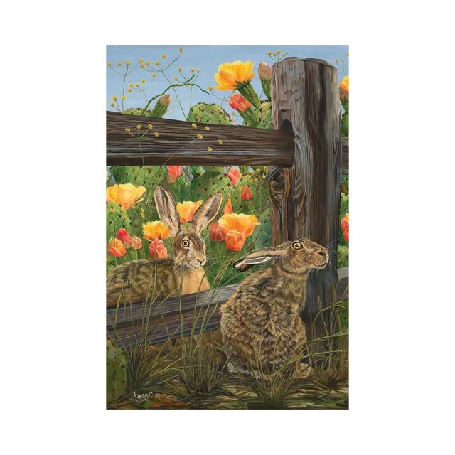 Mr. and Mrs. Hare by Laura Curtin - Wrapped Canvas Painting Brambly Cottage Size: 101.6cm H x 66.04cm W x 3.81cm D on Productcaster.