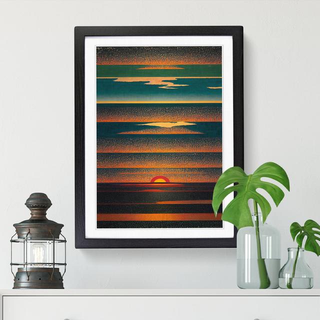 Cleone Japanese Sunset Striped - Picture Frame Print ClassicLiving Size: 64" H x 46" W, Frame Option: Beige on Productcaster.