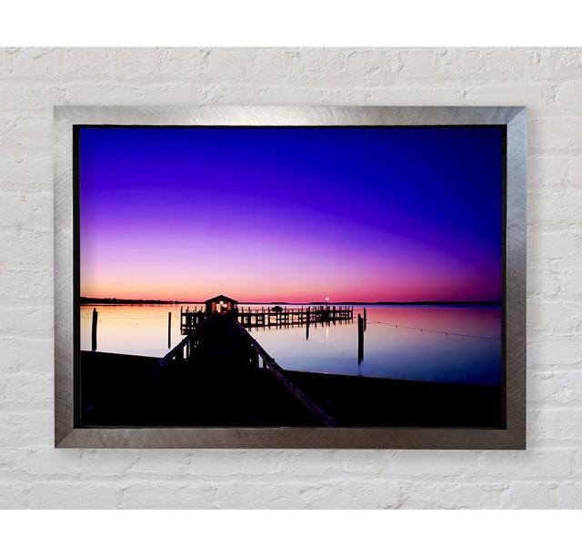 Purple Pier Ocean - Single Picture Frame Art Prints Bright Star Size: 84.1cm H x 118.9cm W on Productcaster.