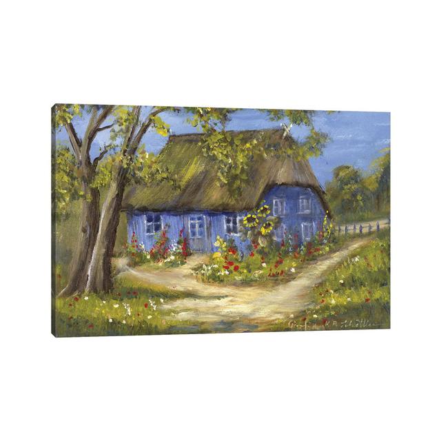 Blue House II by Katharina Schöttler - Wrapped Canvas Panoramic Painting ClassicLiving Size: 20.32cm H x 30.48cm W x 1.905cm D on Productcaster.