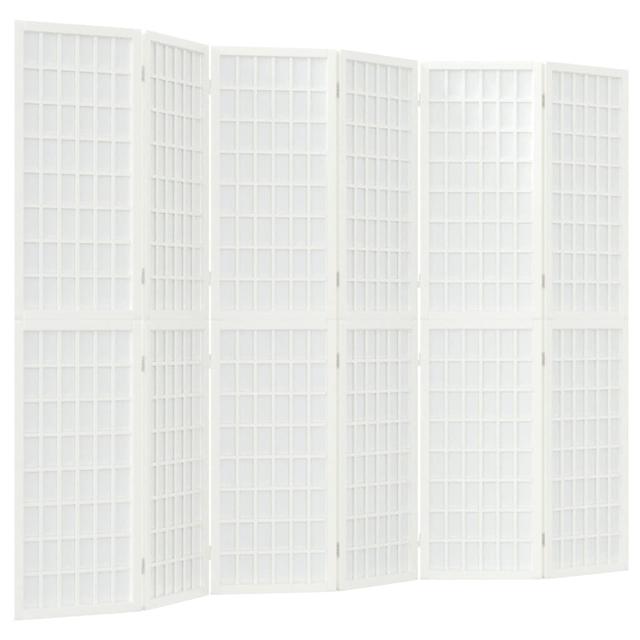 Leunne 170cm H Solid Wood Folding Room Divider Latitude Run Colour: White, Number of Panels: 6 on Productcaster.