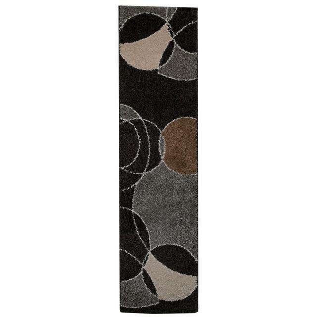 Risher Abstract Machine Woven Dark Grey Area Rug Latitude Run Rug Size: Runner 60 x 230cm on Productcaster.