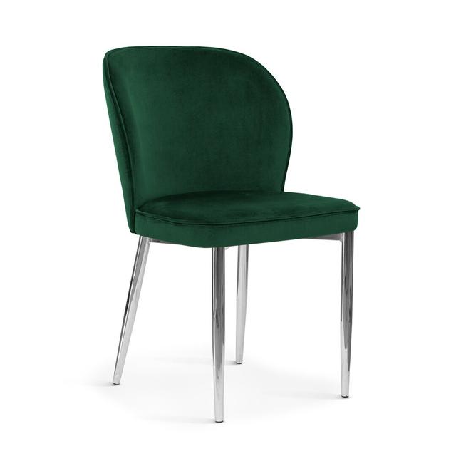 Denning Upholstered Dining Chair (Set of 4) Brayden Studio Leg Colour: Black, Upholstery Colour: Bottle Green on Productcaster.