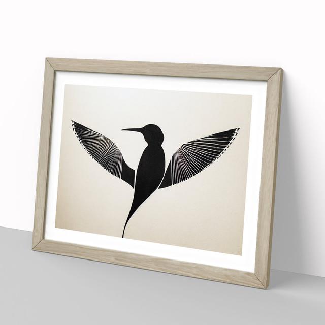 Sparkling Abstract Bird - Picture Frame Graphic Art Marlow Home Co. Size: 25cm H x 34cm W x 2cm D, Frame Colour: Oak on Productcaster.