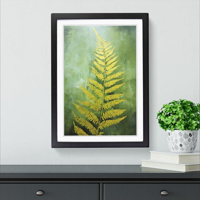 Fern Leaf Gestural - Single Picture Frame Print on Wood Brambly Cottage Size: 46cm H x 34cm W x 2cm D, Frame Colour: Black on Productcaster.