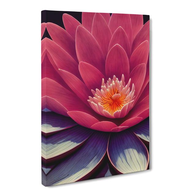 CAN-V0523-2828X Water Lily Flower Close Up - Wrapped Canvas Graphic Art Marlow Home Co. Size: 50cm H x 35cm W on Productcaster.