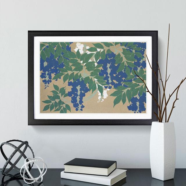 Wisteria by Kamisaka Sekka - Picture Frame Painting East Urban Home Size: 48cm H x 65cm W x 2cm D, Frame Option: Black Framed on Productcaster.