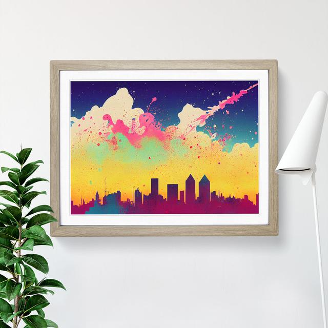 Skyscraper Skyline Splash Vol.4 Abstract - Picture Frame Graphic Art Latitude Run Frame Colour: Oak Framed, Size: 25cm H x 34cm W x 2cm D on Productcaster.