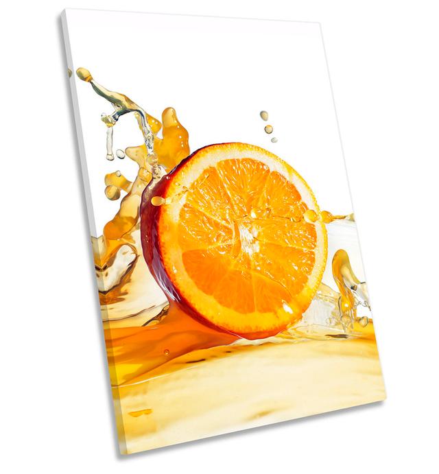 Orange Juice Slice Fruit Kitchen - Wrapped Canvas Graphic Art 17 Stories Size: 45.7cm H x 30.5cm W x 2cm D on Productcaster.