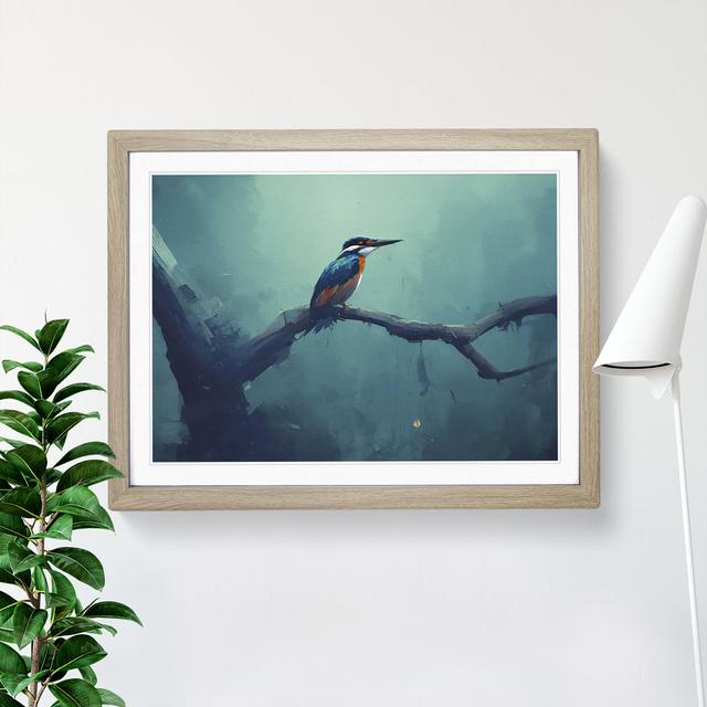 Kingfisher Bird Vol.1 - Picture Frame Painting ClassicLiving Size: 34cm H x 46cm W x 2cm D, Frame Colour: Oak on Productcaster.