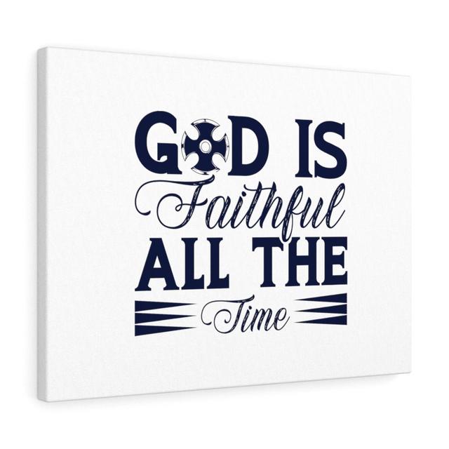 Faithful All Time - Wrapped Canvas Typography Blue Elephant Size: 28cm H x 36cm W on Productcaster.