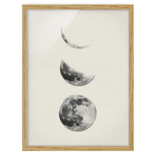 Three Moons - Picture Frame Drawing Bloomsbury Market Size: 70cm H x 50cm W x 2cm D, Frame Option: Brown Framed on Productcaster.