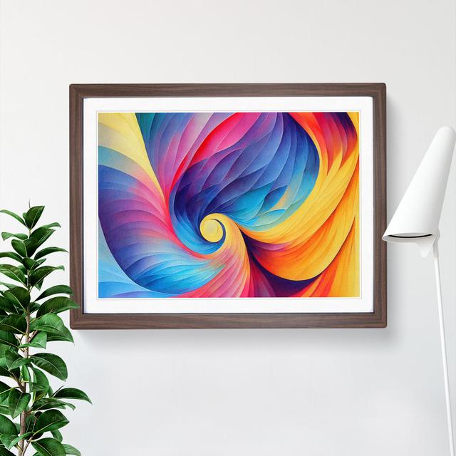 XH1022-6090X Modern Fractal Art Vol.2 - Single Picture Frame Print Metro Lane Size: 34cm H x 46cm W x 2cm D, Frame Colour: Walnut on Productcaster.