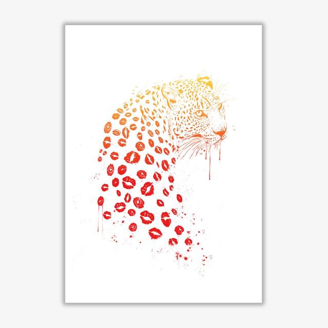 Kiss Me Leopard by Mercedes Lopes Charro - Print East Urban Home Size: 59.4 cm H x 42 cm W x 1 cm D, Frame Options: No Frame on Productcaster.