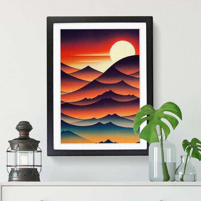 Sunset Mountains - Picture Frame Print Big Box Art Size: 46cm H x 25cm W x 2cm D, Frame Option: Walnut on Productcaster.