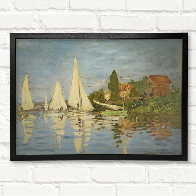 Regatten in Argenteuil von Claude Monet - Geschlossener Eckrahmen Kunstdrucke auf Holz Küstenhaus Größe: 42cm H x 59,7cm B on Productcaster.