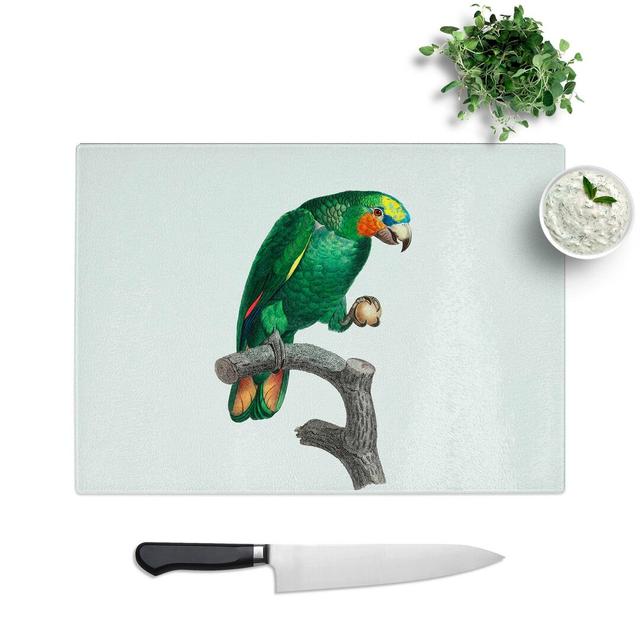 Tempered Glass Winged Amazon Parrot by F. Levaillant Chopping Board East Urban Home Size: 28.5 cm W x 20 cm L on Productcaster.