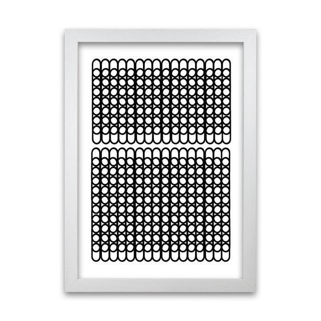 Abstract Black And White Naïve Design Original - Print Norden Home Frame Option: White Frame, Size: 59cm H x 42cm W x 3cm D on Productcaster.