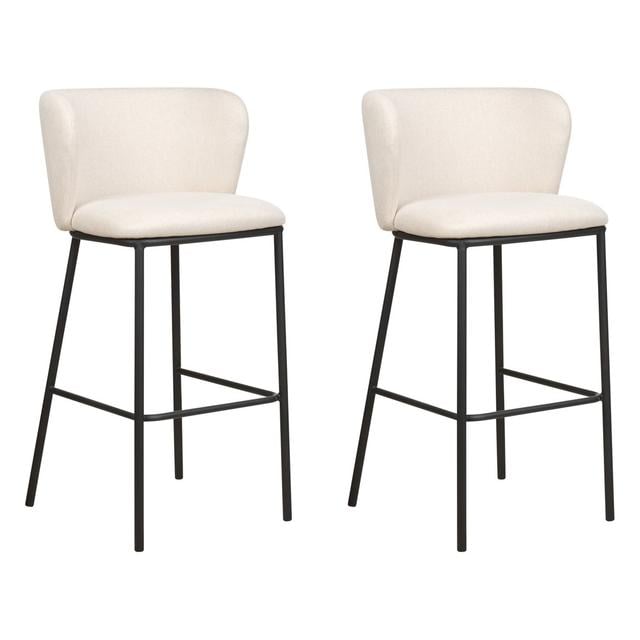 Mina 67cm Bar Stool (Set of 2) Beliani Upholstery: White on Productcaster.