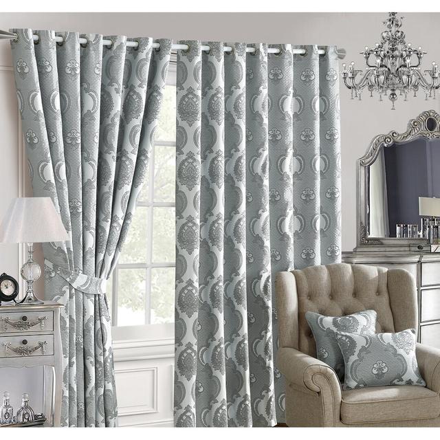 Demelza Eyelet Room Darkening Curtains (Set of 2) Mercer41 Colour: Grey, Panel Size: 229 W x 137 D cm on Productcaster.