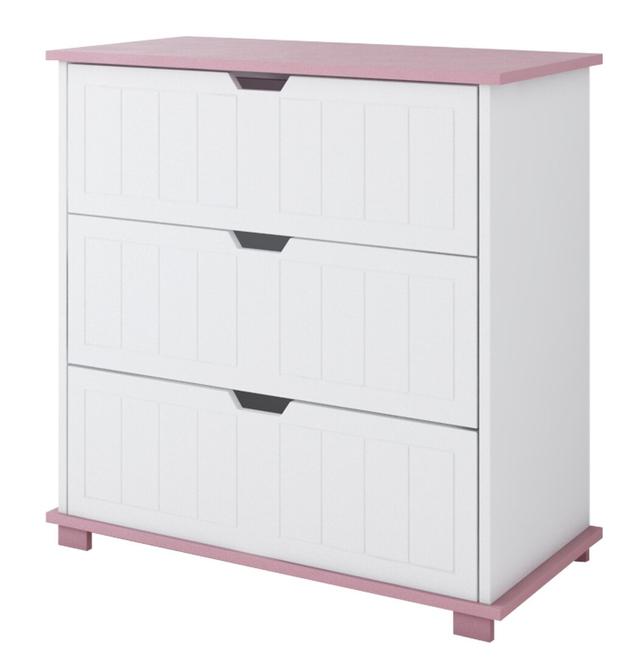 Katz 3 Drawer Chest Isabelle & Max Colour (Body/Front): Pink/White on Productcaster.