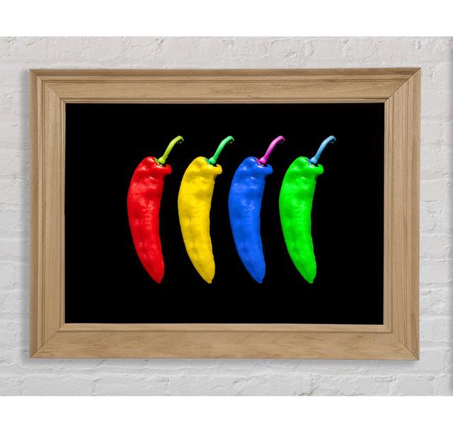 Vivid Chilis Framed Print - Picture Frame Graphic Art on Canvas Latitude Run Size: 84.1cm H x 142.2cm W x 8cm D, Format: Natural Framed Paper on Productcaster.