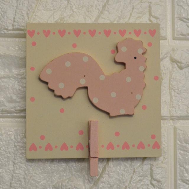 Peg Plaque - Pink Polka Dot Rooster Wall Décor Brambly Cottage on Productcaster.