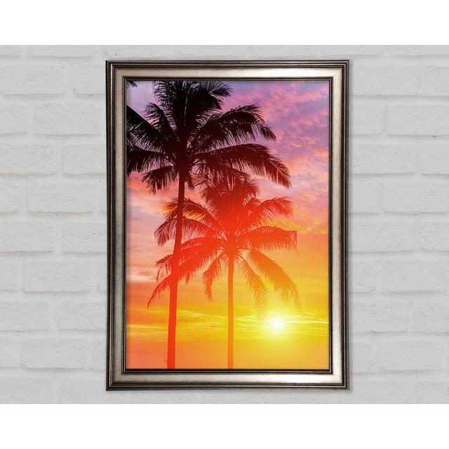 Sunset Palm Trees - Single Picture Frame Art Prints Bay Isle Home Size: 42cm H x 29.7cm W x 1.5cm D on Productcaster.