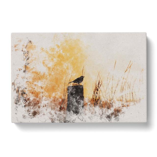 Blackbird Vol.1 - Wrapped Canvas Painting East Urban Home Size: 35cm H x 50cm W x 3cm D on Productcaster.