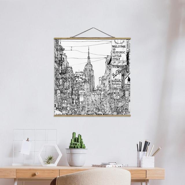 Urban Study - Little Italy - Graphic Art Print Ebern Designs Size: 80cm H x 80cm W x 0.3cm D on Productcaster.