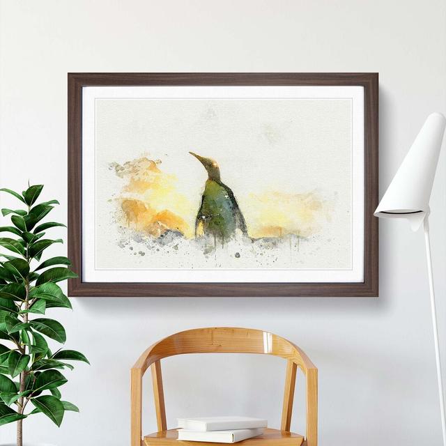 King Penguin in Abstract - Picture Frame Painting Print East Urban Home Format: Walnut, Size: 60cm H x 91cm W x 2cm D on Productcaster.