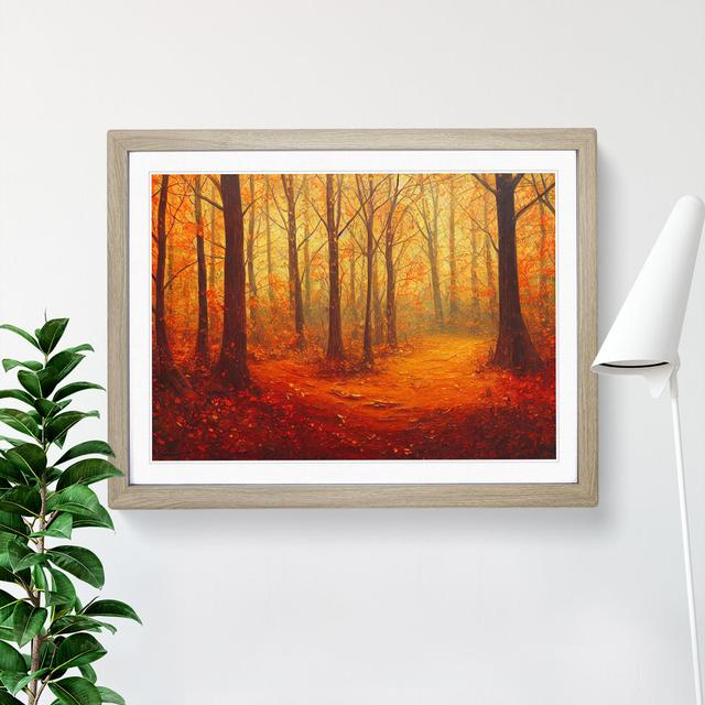 Glamorous Autumn Forest - Single Picture Frame Print Alpen Home Size: 34cm H x 46cm W x 2cm D, Frame Colour: Oak on Productcaster.